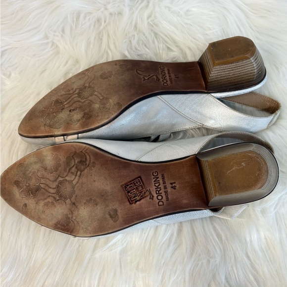 Women's Silver and Cream Slingback Flats - Picture 6 of 8